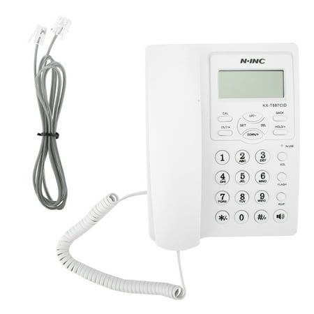 WALFRONT LCD Display Hands Free Corded Phone with Speakerphone 3-group Alarms Desktop Corded Telephone, Corded Phone with Caller ID, Landline Telephone