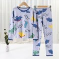 thumbnail image 2 of TOWED22 2 Pieces Pajamas Toddler Boys Girls Long Sleeve Cotton Pjs Kids Fall Winter Sleepwear Sets 3 6 9 12 18 24 Months 2 3 4 5 6 7 8 9 Years(Sky Blue,9-10 Y), 2 of 6