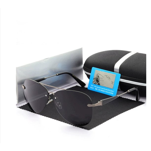 Gafas de sol polarizadas de media montura, gafas de sol de moda, gafas de conducción para hombres, a prueba de rayos UV