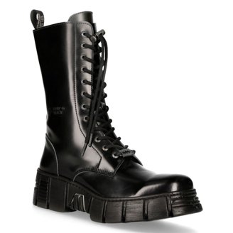 NEW ROCK 407-S1 Silver Cross BOOTS Black Leather Gothic Punk Biker