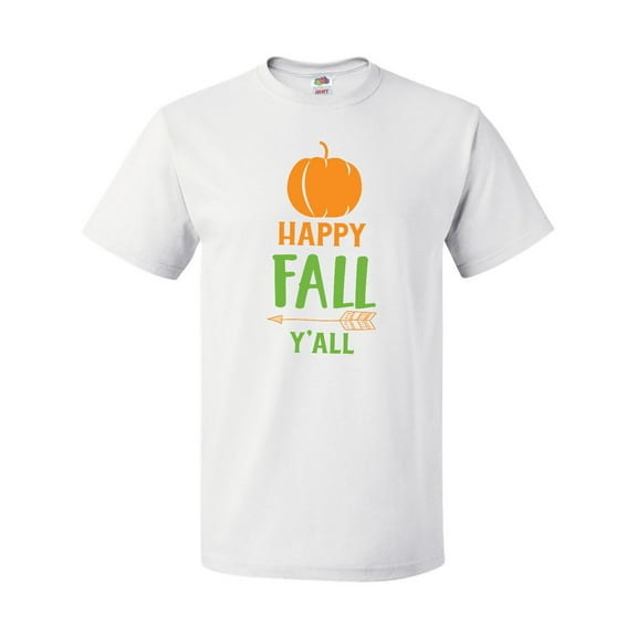 Inktastic Happy Fall Y'all, Pumpkin, Arrow - Orange Green T-Shirt