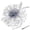 Grey, variant on Elegant Faux Feather Mesh Fascinator Hat with Flower Embellishments.(crimson)