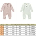 thumbnail image 5 of Newborn Infant Unisex Baby Boy Girl Button Solid Romper Bodysuit Long Sleeve One Piece Jumpsuit Clothes, 5 of 5