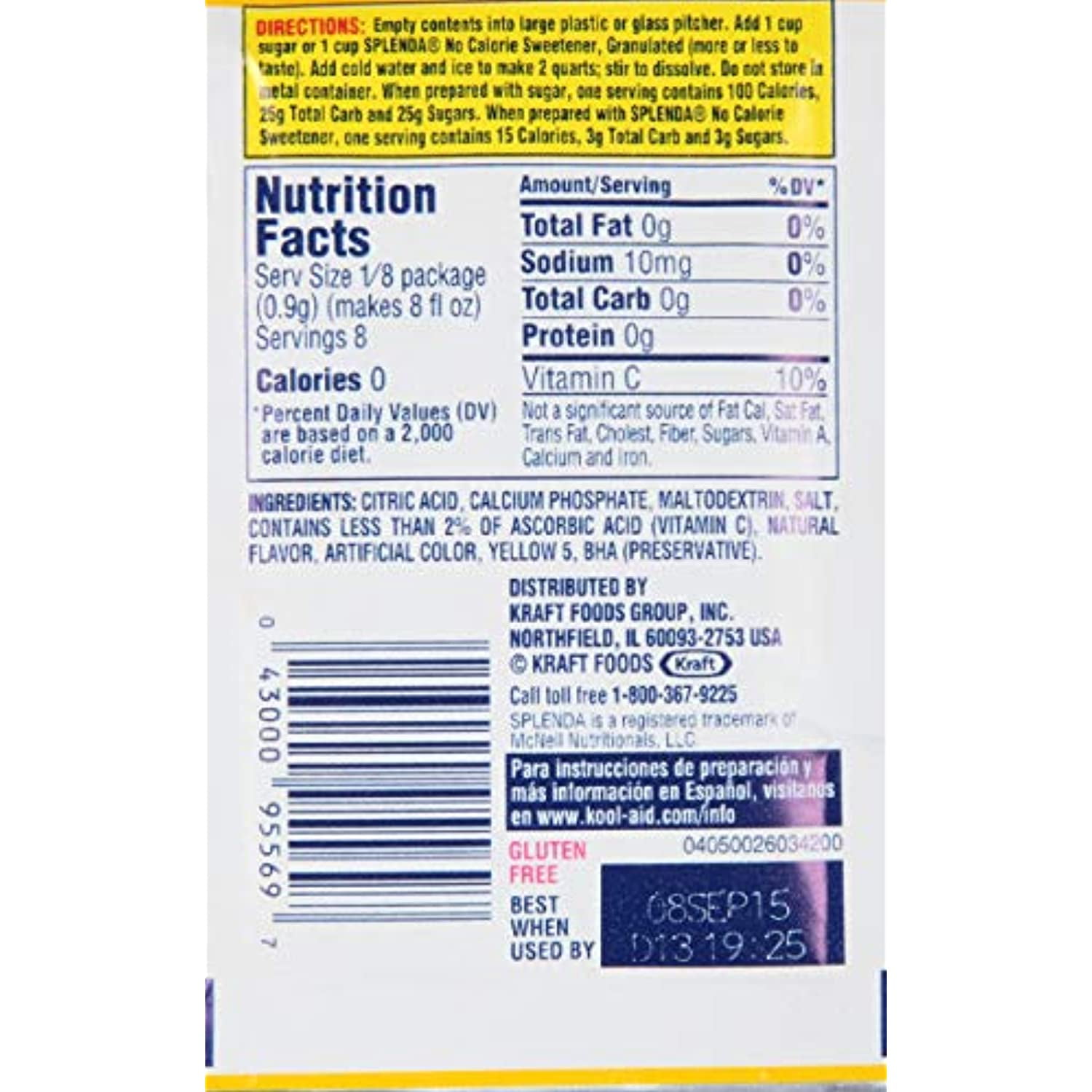 Kool-Aid Lemonade Flavored Unsweetened Caffeine Free Drink Mix, 48 Count (Pack Of 2)
