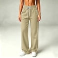 thumbnail image 5 of MLCDZ Wide Leg Fall Sweatpants for Women Elastic High Waisted Baggy Casual Loose Fit Lightweight Drawstring Workout Golf Trousers with Multiple Pockets, 5 of 10