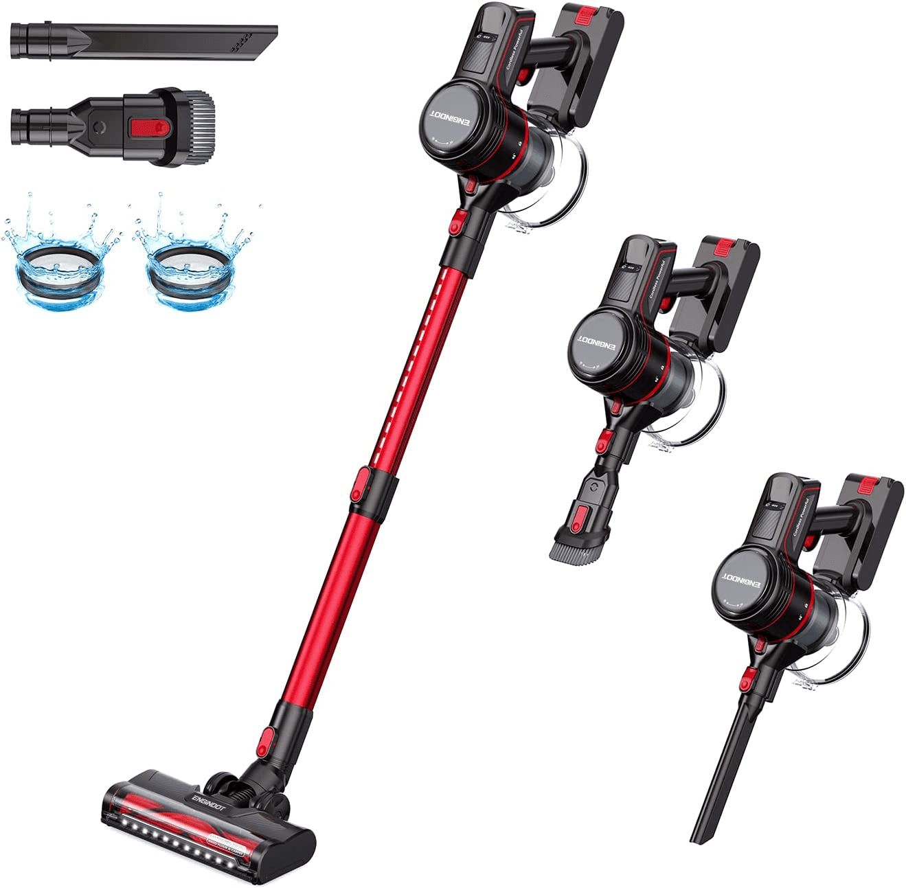 Cordless Vacuum Cleaner, 23Kpa 250W Brushless Stick Vacuum with