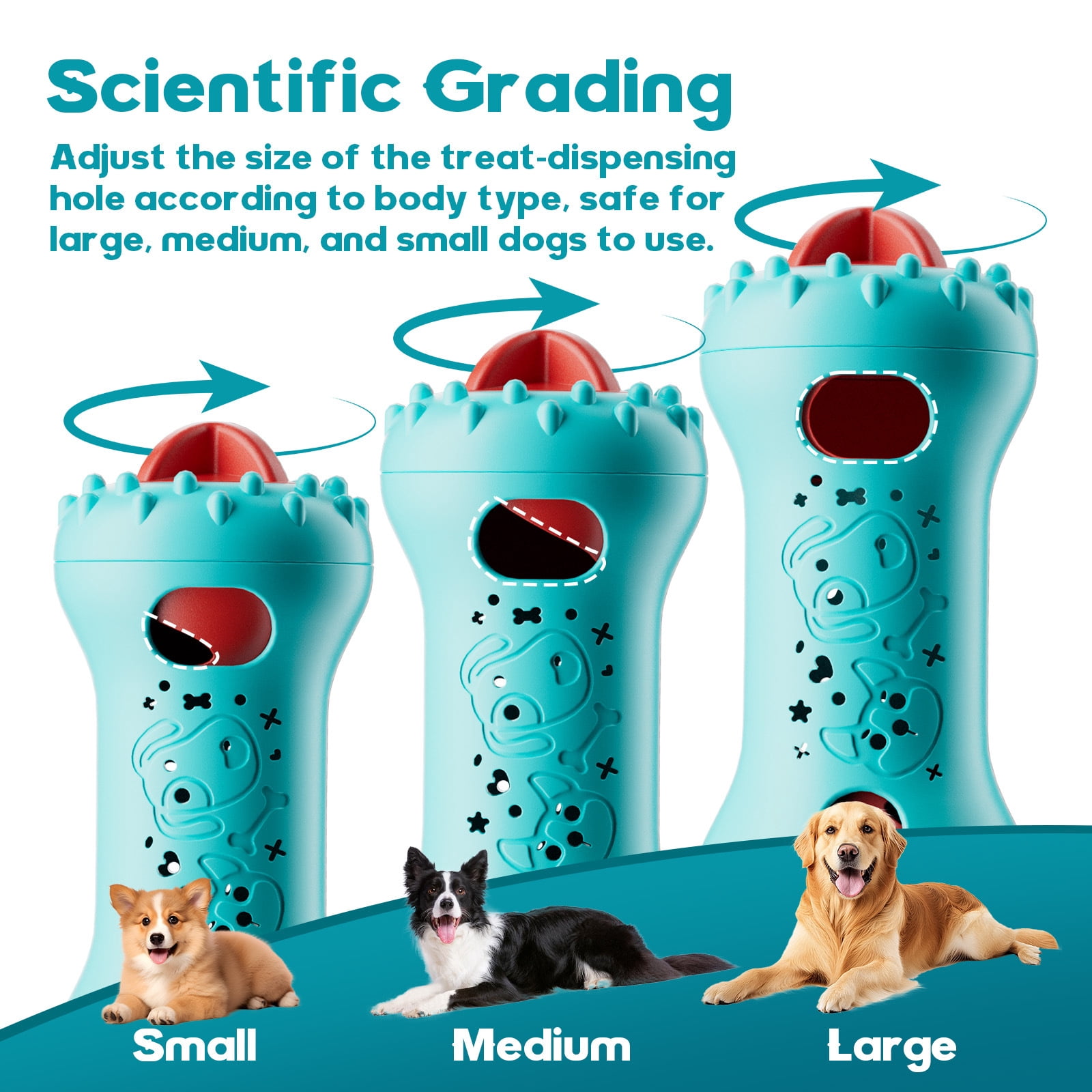 Pet Rolling Treat Dispensing Toy, Interactive Dog Puzzle Toy for Boredom Relief, Slow Feeder Dog Toy with Treat Hiding Design for Small Medium Large Dogs - Sky Blue