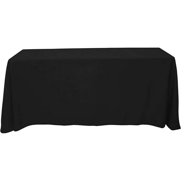 Kadut Rectangle Tablecloth 90 x 132 Inch Black Rectangular Table
