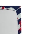 thumbnail image 2 of Ambesonne Nautical Fitted Sheet, Crabs on Striped, Twin Size, Red and Navy Blue, 2 of 2