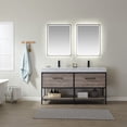 thumbnail image 5 of Vinnova Piceno 24" Rectangle LED Wall Mount Bathroom Vanity Mirror Black Frame, 5 of 12