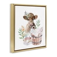 thumbnail image 4 of Laundry Day Baby Cow Gold Framed Floater Canvas Wall Art, design by Kim Allen, 4 of 10