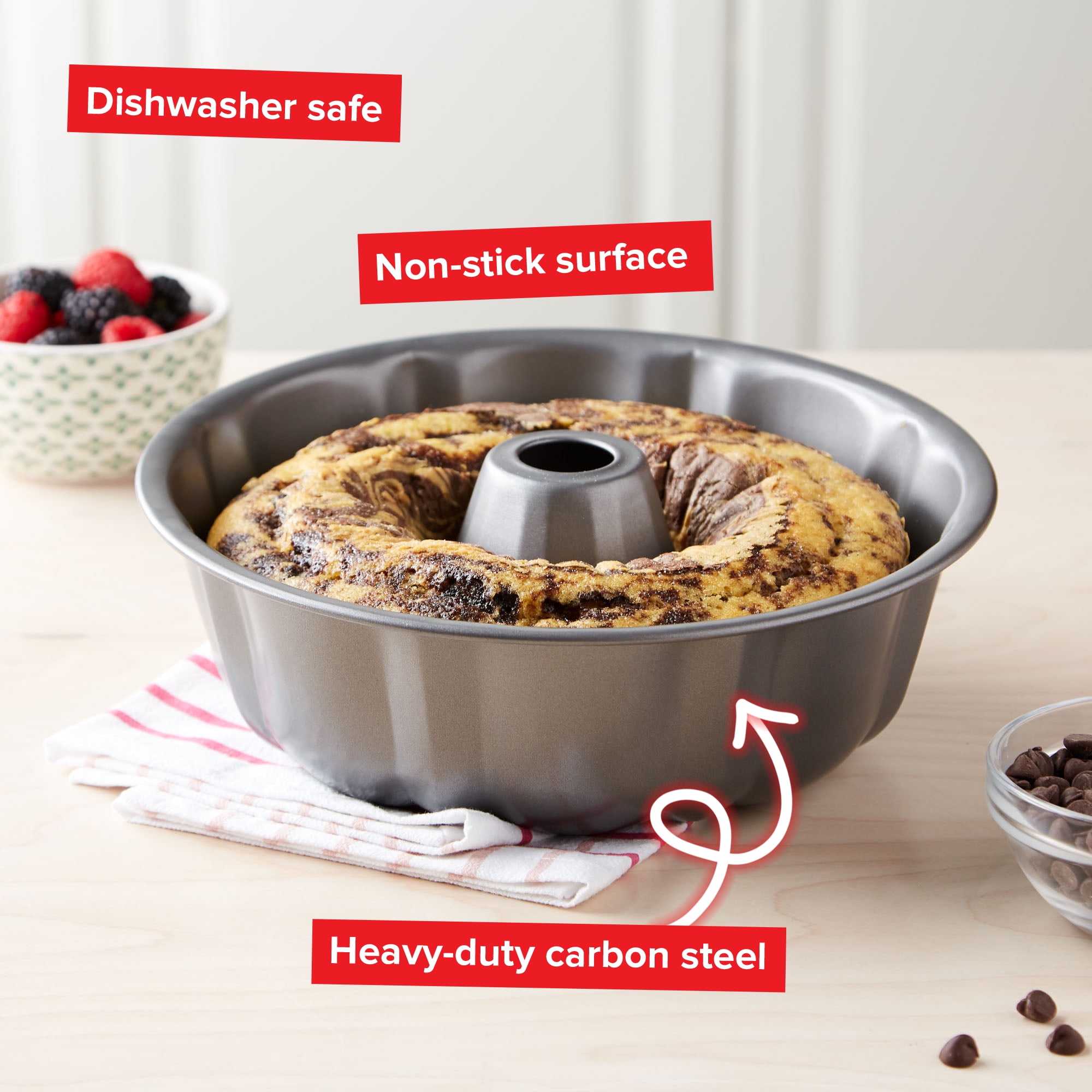Nonstick Lightweight 9 inch Fluted Tube Cake Pan – AmoolyaZ