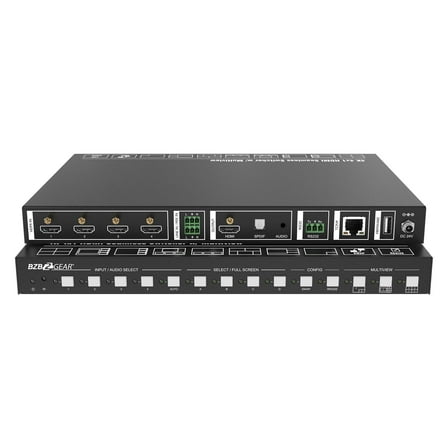 BZBGEAR 4x1 4K UHD HDMI Seamless Switcher/Scaler/MultiViewer with IP/RS-232/Audio De-embedding