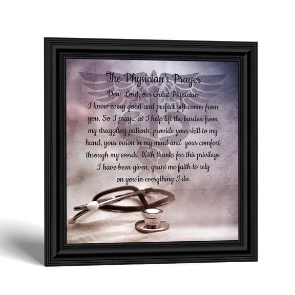 Physicians Prayer Picture Frame, Christian Gifts for Doctors