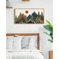 thumbnail image 2 of SHENIFY Set Sunrise Pine Tree Forest Nature Scenry Wilderness Landscape Mountain Wall Art Farmhouse Rustic Modern Art Decorative for Living Room Bedroom 8x16in Natural Framed, 2 of 5