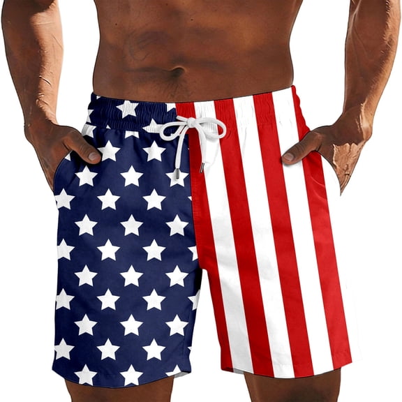 Tfken 4Th Of July Summer Shorts For Men 250Th Anniversary America Independence Day Drawstring Stripe Shorts With Pockets Patriotic Male Casual Clothes Red