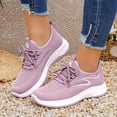thumbnail image 2 of Women's Walking Shoes Non Slip Athletic Running Tennis Slip on Breathable Gym Workout Fashion Lace up Comfortable Sneakers Purple Size 7.5, 2 of 4
