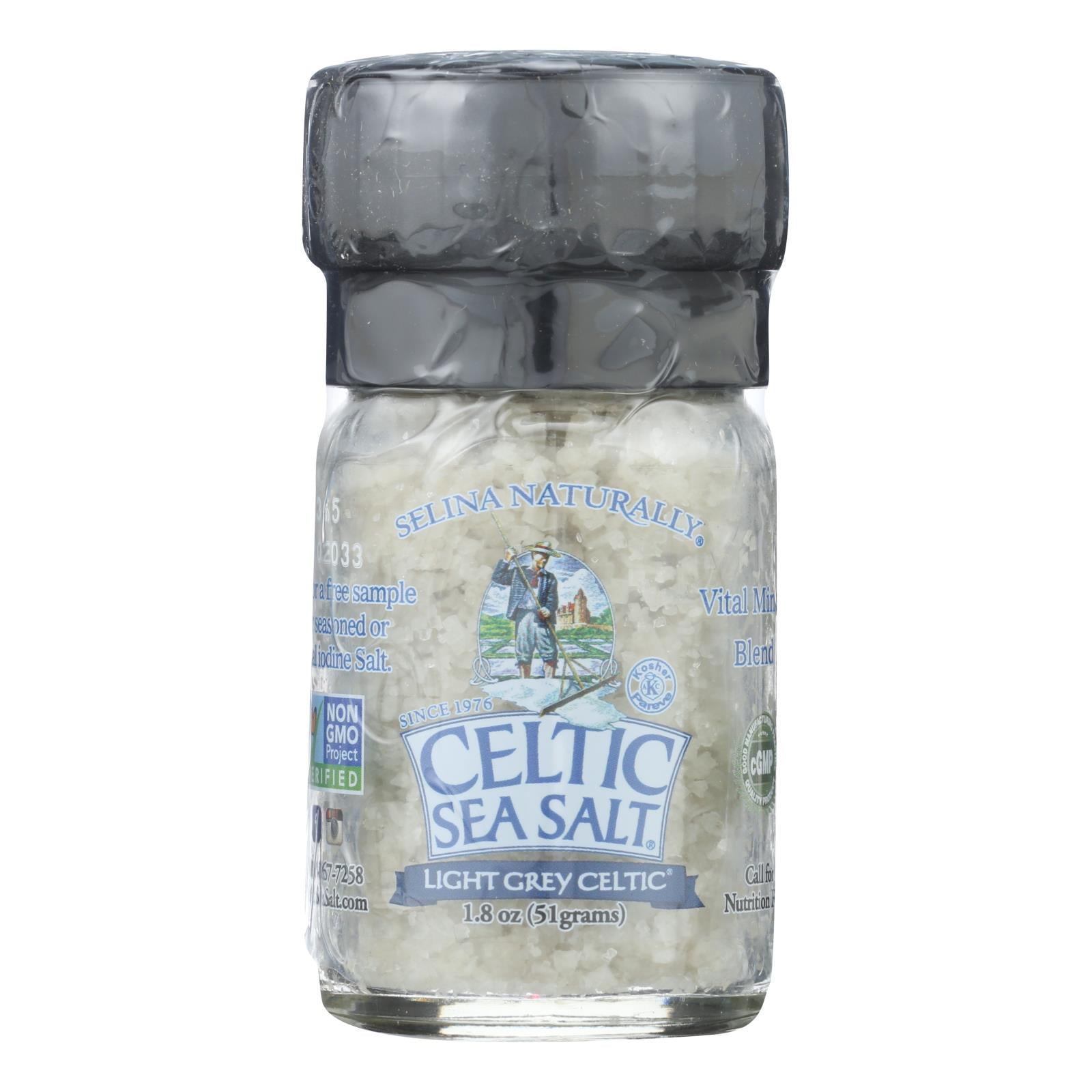 Celtic Sea Salt Grinder Light Grey Sea Salt Case of 6 1.8 oz