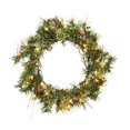 thumbnail image 2 of Vickerman Unlit Flocked Alaskan Artificial Wreath with 35 Clear Lights, 20", 2 of 4