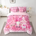 thumbnail image 2 of Manfei Cute Cartoon Gnome 7pcs Bedding Comforter Set,Pink Christmas Tree Queen Bedding Sets,Merry Xmas Queen Sheet Sets For Teens,Super Cozy Room Decor Reversible, 2 of 8