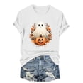 thumbnail image 2 of ClodeEU Women's Halloween Cute Printed T Shirt, Short Sleeved Round Neck Top ,Women's Plus XL, 2 of 6