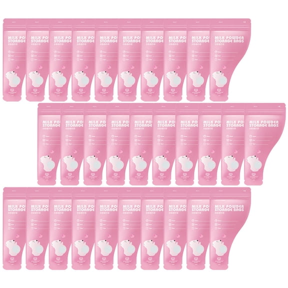 MUSEYA 30pcs Pink Milk Powder Storage Bags for Travel Refillable Portable Powder Dispenser and Food Storage