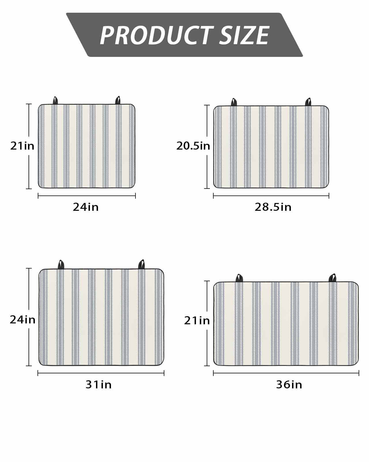 Stove Top Covers for Electric Stove, Blue Striped Glass Stovetop Cover Protector, Modern Stripes Farmhouse Induction Cooktop Protector Oven Mat for Kitchen Countertop 24"x21"