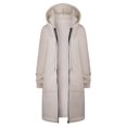 thumbnail image 5 of (clearance)IDALL Winter Jackets for Women Trench Coat Women Casual Long Hooded Drawstring Solid Zip Jacket Pockets Jacket Zipper Coat Parkas Peacoat Khaki M, 5 of 6