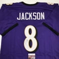 thumbnail image 2 of Autographed/Signed Lamar Jackson Baltimore Purple Football Jersey JSA COA, 2 of 4