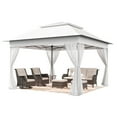 thumbnail image 4 of Meetleisure 11'x11' Pop Up Gazebo for Patios, Outdoor Canopy Tent with Sidewalls, Mosquito Netting, Pop Up Shelter for Wedding Party, White, 4 of 13