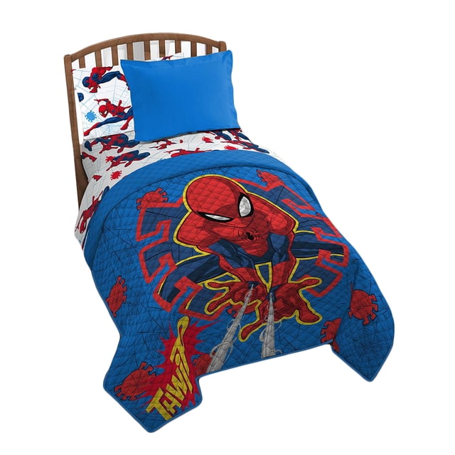 Ensemble de Literie pour Enfants 2 Pcs Marvel Spiderman Courtepointe Jeté Couverture