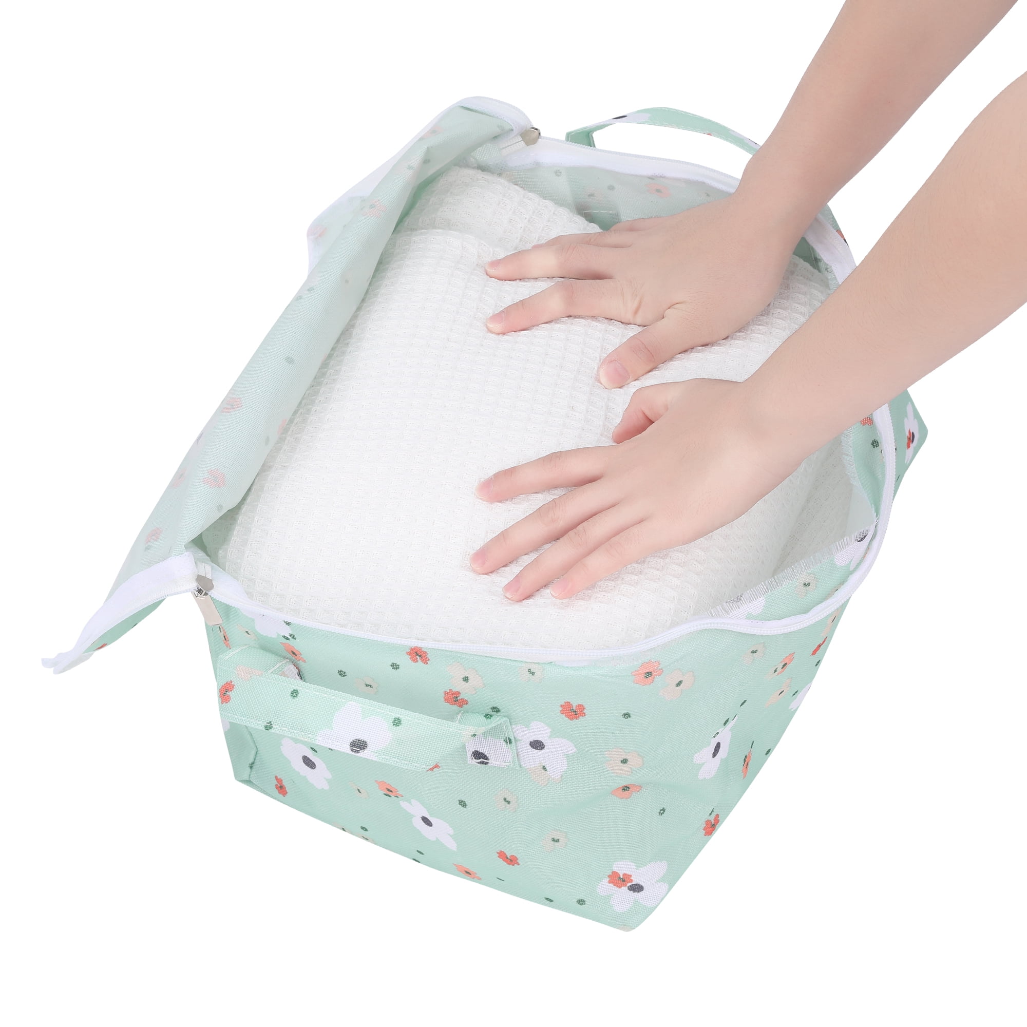Unique Bargains Clothes Storage Bags for Closet Organizers and Storage Green 14x10x8in