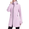 thumbnail image 2 of BALEAF Women's Long Rain Coat Packable Waterproof Windbreaker Lightweight Cycling Jacket with Hood Pastel purple XL, 2 of 7