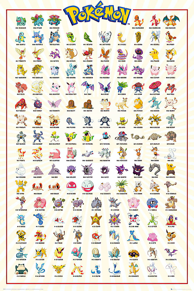 Movie Posters USA PokemonPosters, 24" x 36", Set of 4