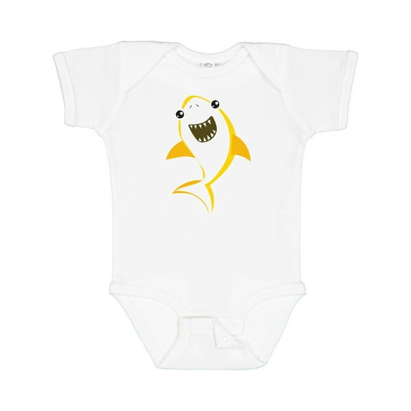 Inktastic Cute Shark, Little Shark, Yellow Shark Boys or Girls Baby Bodysuit