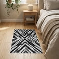 thumbnail image 3 of ODIKA 2'x3' Washable Doormat Non-Slip, Low Pile Motif Interlocking Diagonal Brushstroke Minimalist Abstract Splatter Refined for Entryway, Kitchen, Laundry Room, 3 of 7