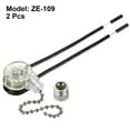 thumbnail image 2 of Pull Chain Switch On-Off ZE-109 for Ceiling Fan Lamp Light Clear Silver 2Pack, 2 of 6