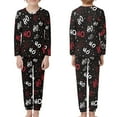 thumbnail image 2 of FKELYI Xmas Ho Ho Kids Pajama 2pcs Comfortable Party Children Pajama Pattern Size 13-14 T Breathable Long Sleeve Kids Loungewear Set Girls, 2 of 5