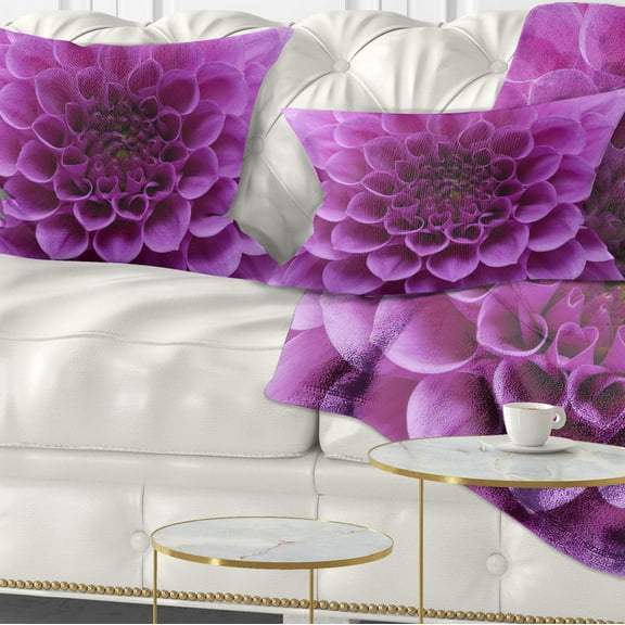 Designart 12" x 20" Purple Polyester Throw Pillow