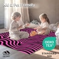thumbnail image 4 of ODIKA 5'x7' Machine Washable Non-Slip Area Rug, Bold Zebra Stripe with Abstract Floral Detailing High Traffic Rug, Pink, 331654, 4 of 7