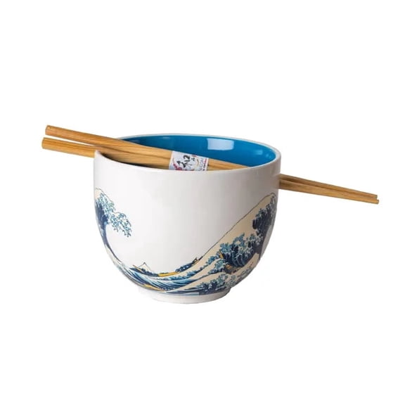 urban tokyo Kanagawa Wave Ramen Bowl with Chopsticks