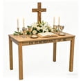 thumbnail image 1 of FixtureDisplays® 45 X 28 X 29" Wood Church Holy Communion Table Easy Assemble Video 11464, 1 of 12