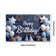 thumbnail image 3 of Yatrandify Blue Balloon Happy Birthday Banner Glitter Star Party Backdrop Gift for Birthday Celebration Kids Event Indoor, 3 of 8