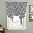 thumbnail image 2 of Wavy Lines Balloon Curtains for Windows, Bedroom Curtains 54 Inch Length, Abstract Minimalist Pattern Gray Tie Up Curtains Panels Thermal Insulated Bathroom Curtains Window 42"x54", 2 of 8