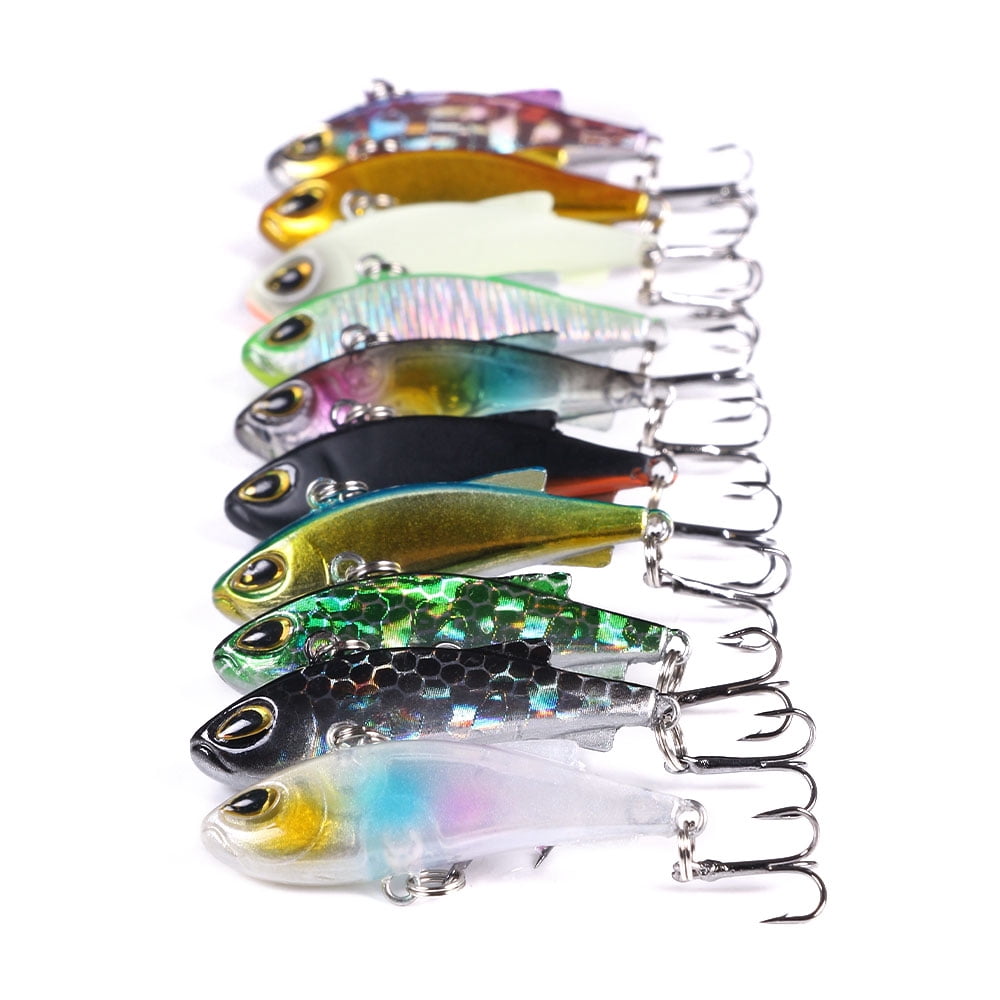 HENGJIA 10 Pack Lipless Crankbaits for Bass Fishing Lures, Sinking Deep Diving Crank Bait, Small VIB Hard Baits Fishing Jigs for Freshwater and Saltwater Bass, Trout, Perch, Walleye