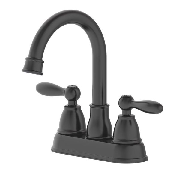 Grifo para lavabo de baño Centerset OakBrook Jennifer, color negro mate