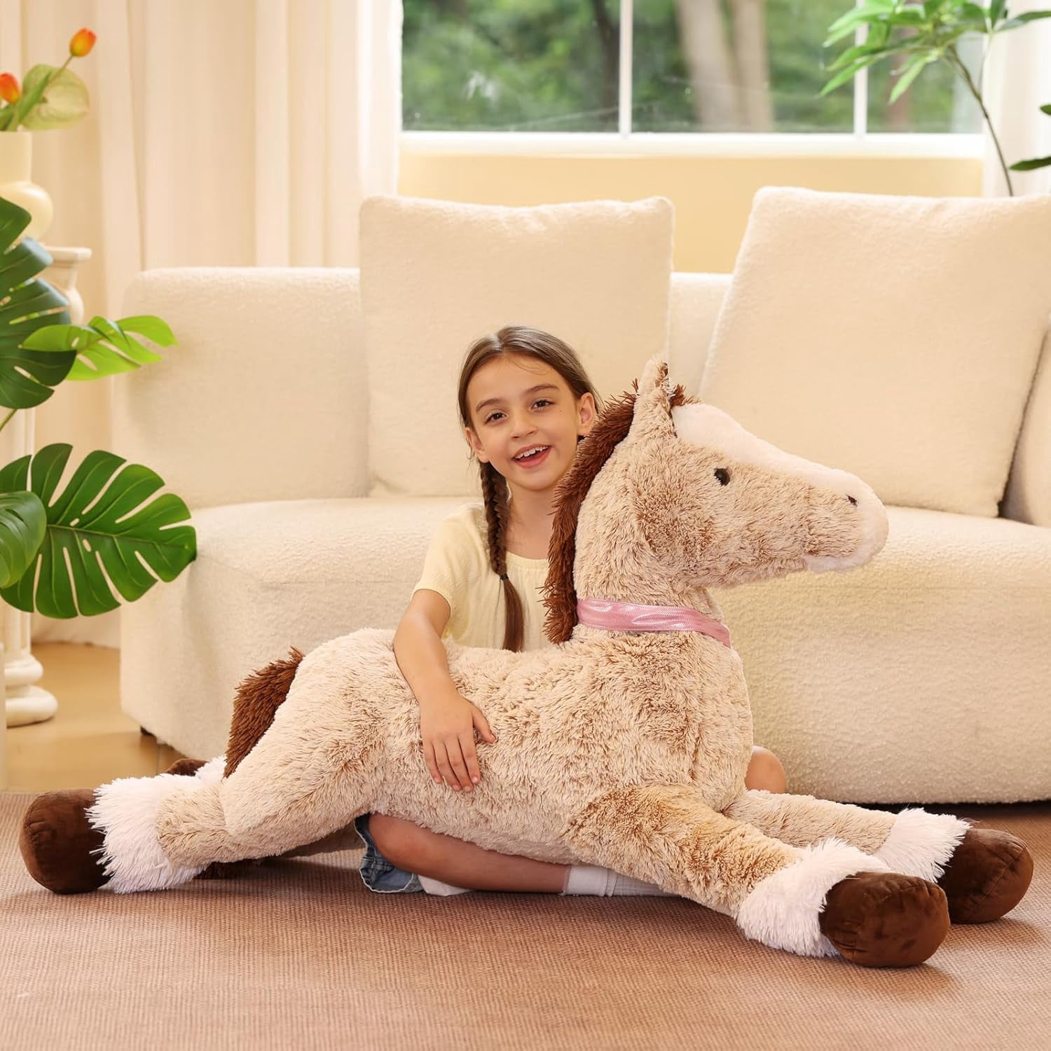 MaoGoLan 47" Giant Horse Stuffed Animal Large Stuffed Horse Plush Toy