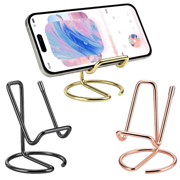 Lonian  3-Pack Cell Phone Stand for Desk, Metal Phone Holder Desk Accessories, Compatible with Mobile Phones, iPhone, iPad