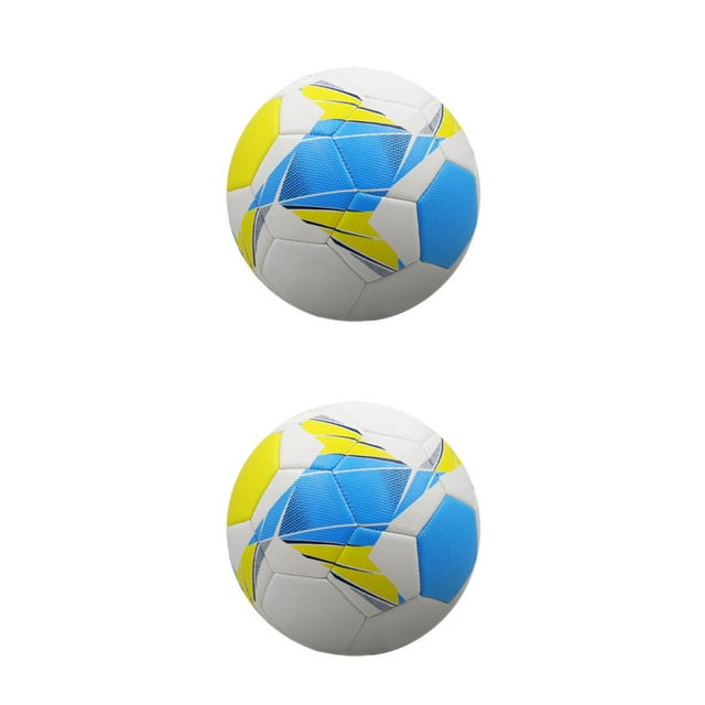 kurtrusly PVC Durable Football Goal For Wide And Soccer Training Fun Soccer Balls Portable Ball Soccer Competitive Teamwork light blue No.4 2Set