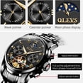 thumbnail image 3 of OLEVS Automatic Watches for Mens Skeleton Mechanical Self Winding Chronograph Calendar Classic Dress Moon Phase Multifunction Mens Wrist Watches Luminous Waterproof Stainless Steel Reloj Para Hombre, 3 of 14